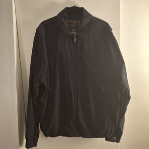 wP Weatherproof Men's Dark Blue Sueded Windbreaker Jacket